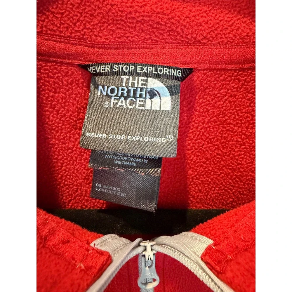 The North‎ Face TKA 100 Fleece Pullover Mens Medium Red Quarter Zip Sweater